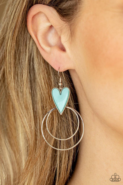 Paparazzi Accessories - Happily Ever Hearts - Blue Earrings - Bling by JessieK