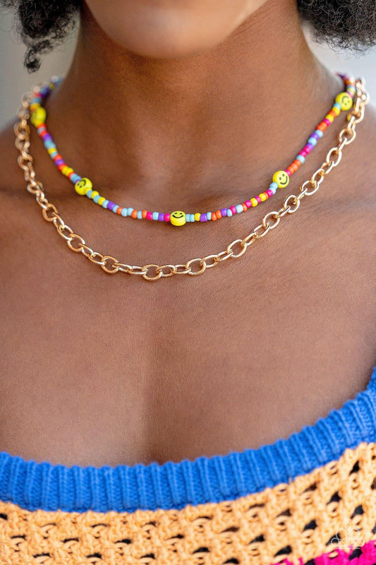 Paparazzi Accessories - Happy Looks Good On You - Multicolor Necklace - Bling by JessieK