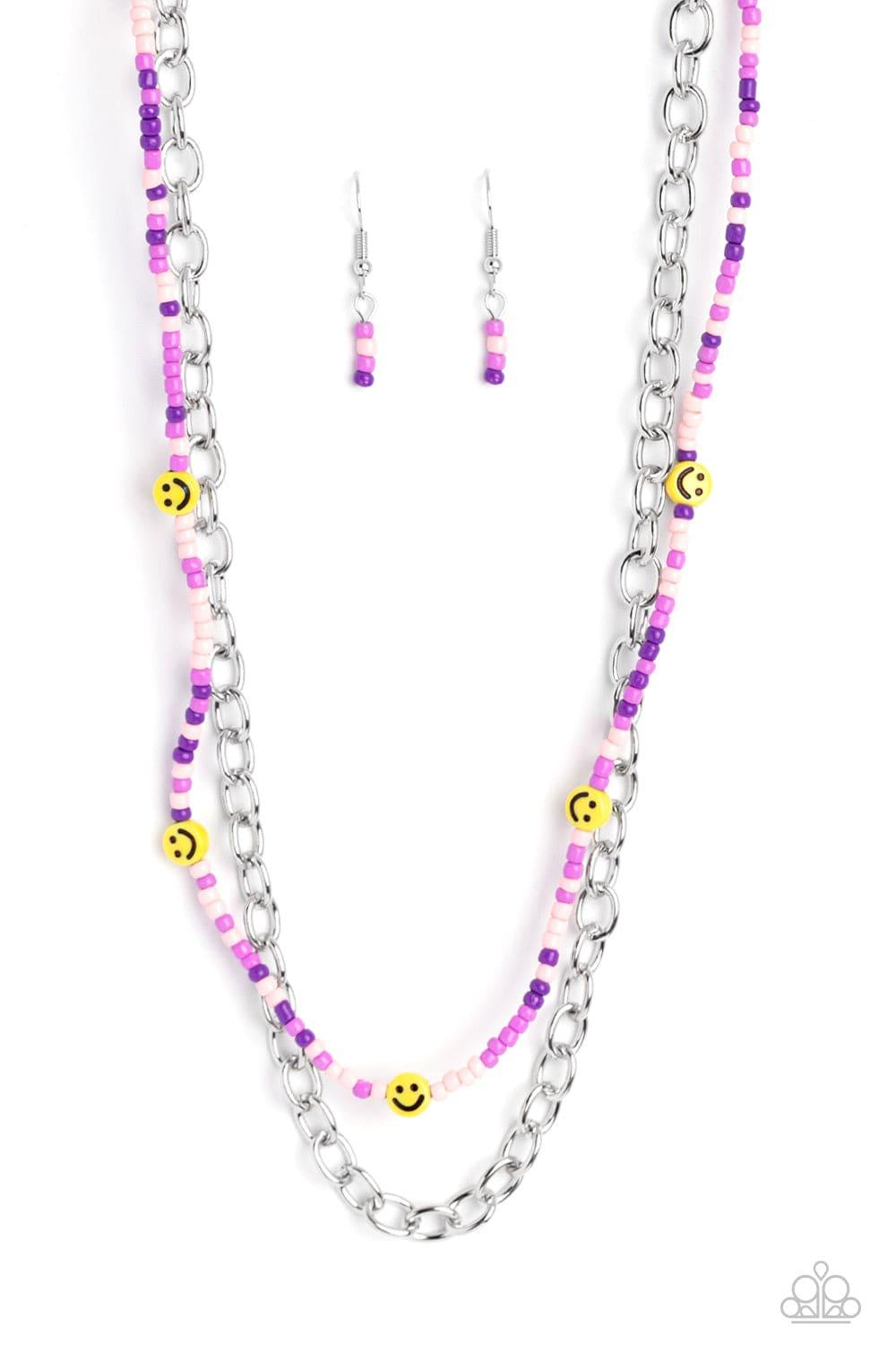 Paparazzi Accessories - Happy Looks Good On You - Purple Necklace - Bling by JessieK