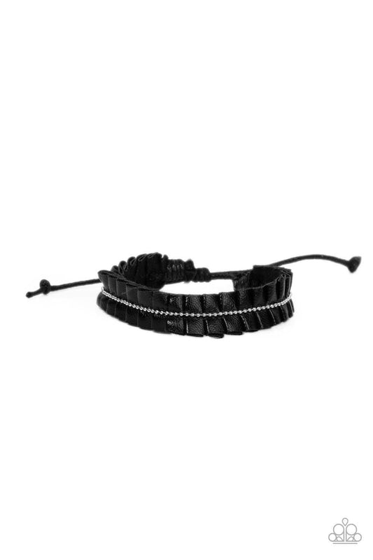 Paparazzi Accessories - Hard To Pleats - Black Urban Bracelet - Bling by JessieK