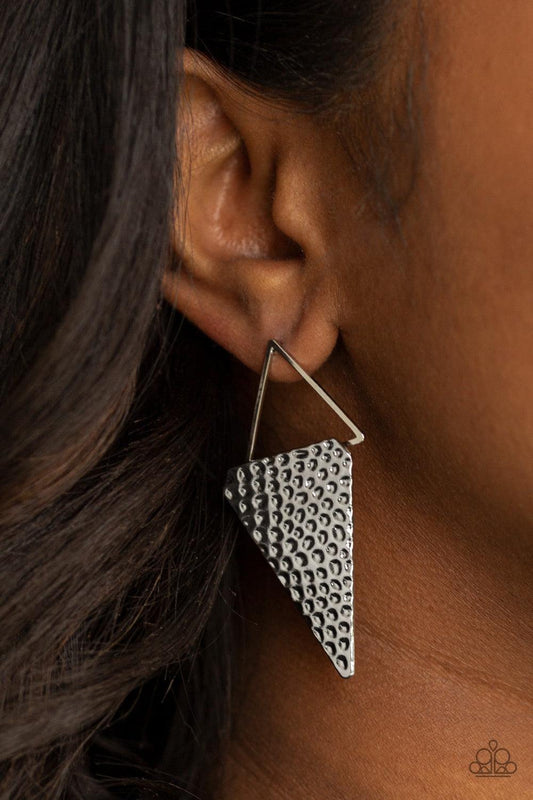 Paparazzi Accessories - Have a Bite - Silver Earrings - Bling by JessieK
