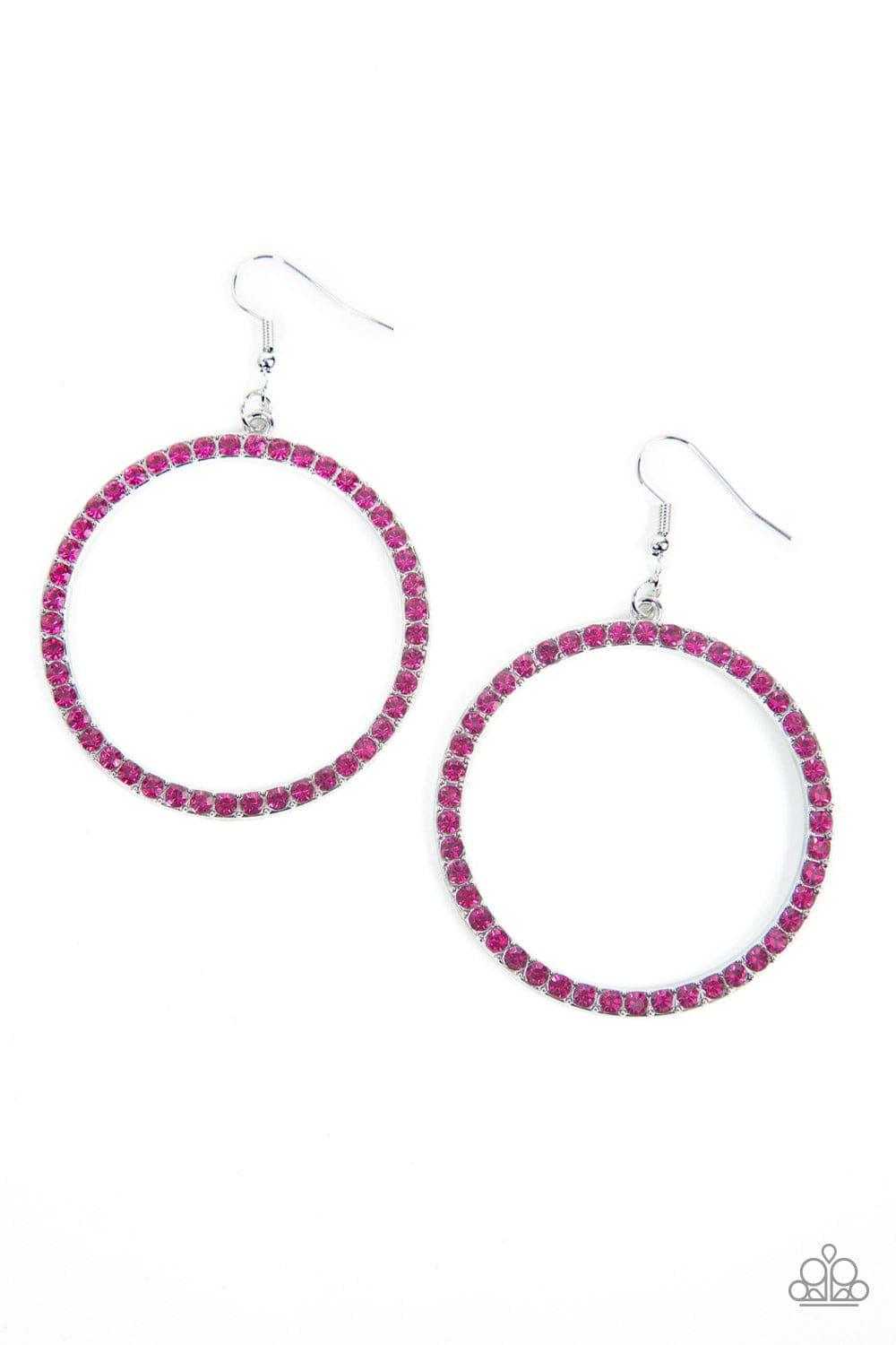 Paparazzi Accessories - Head-turning Halo - Pink Earrings - Bling by JessieK