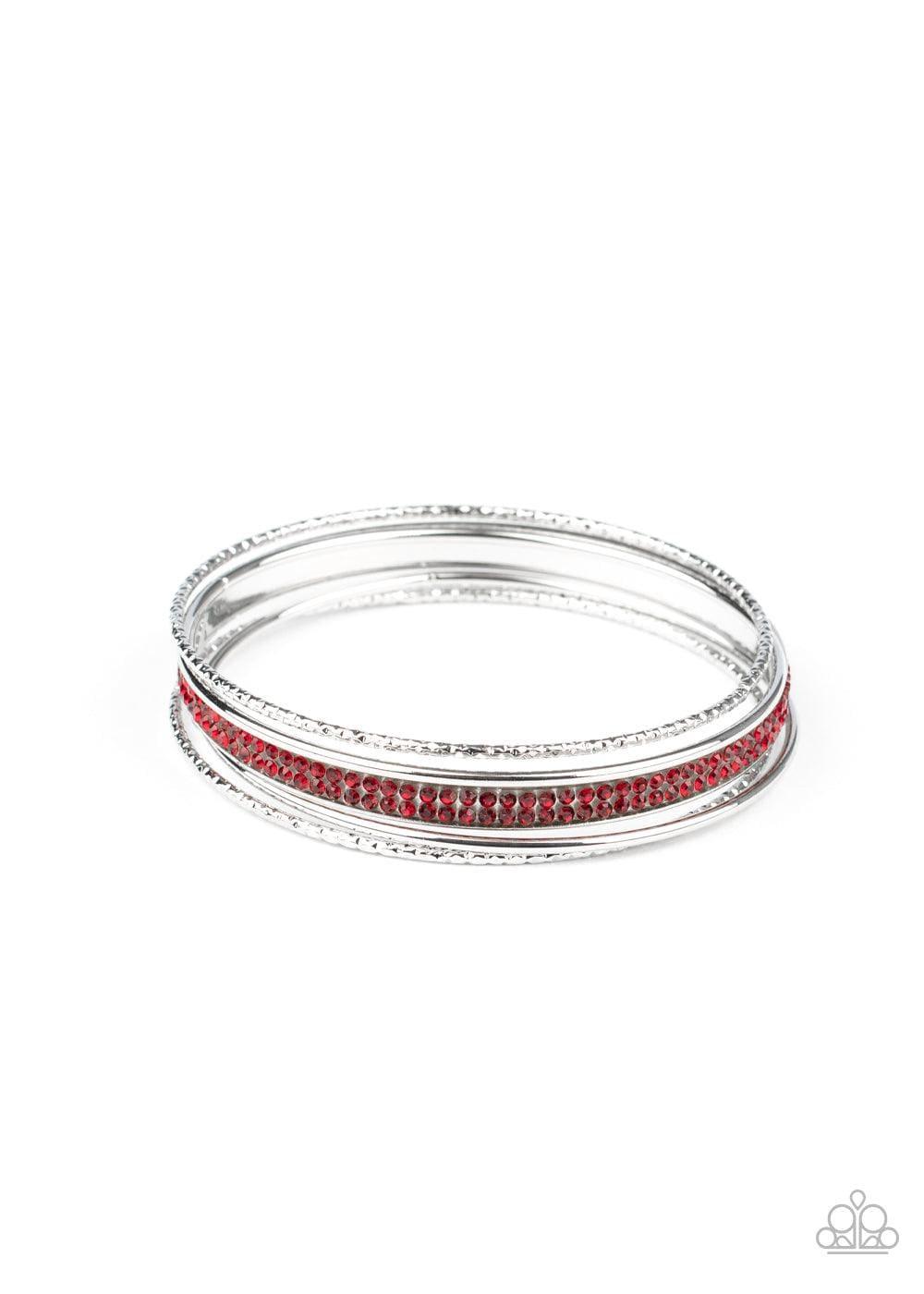 Paparazzi Accessories - Heap It On - Red Bracelet - Bling by JessieK