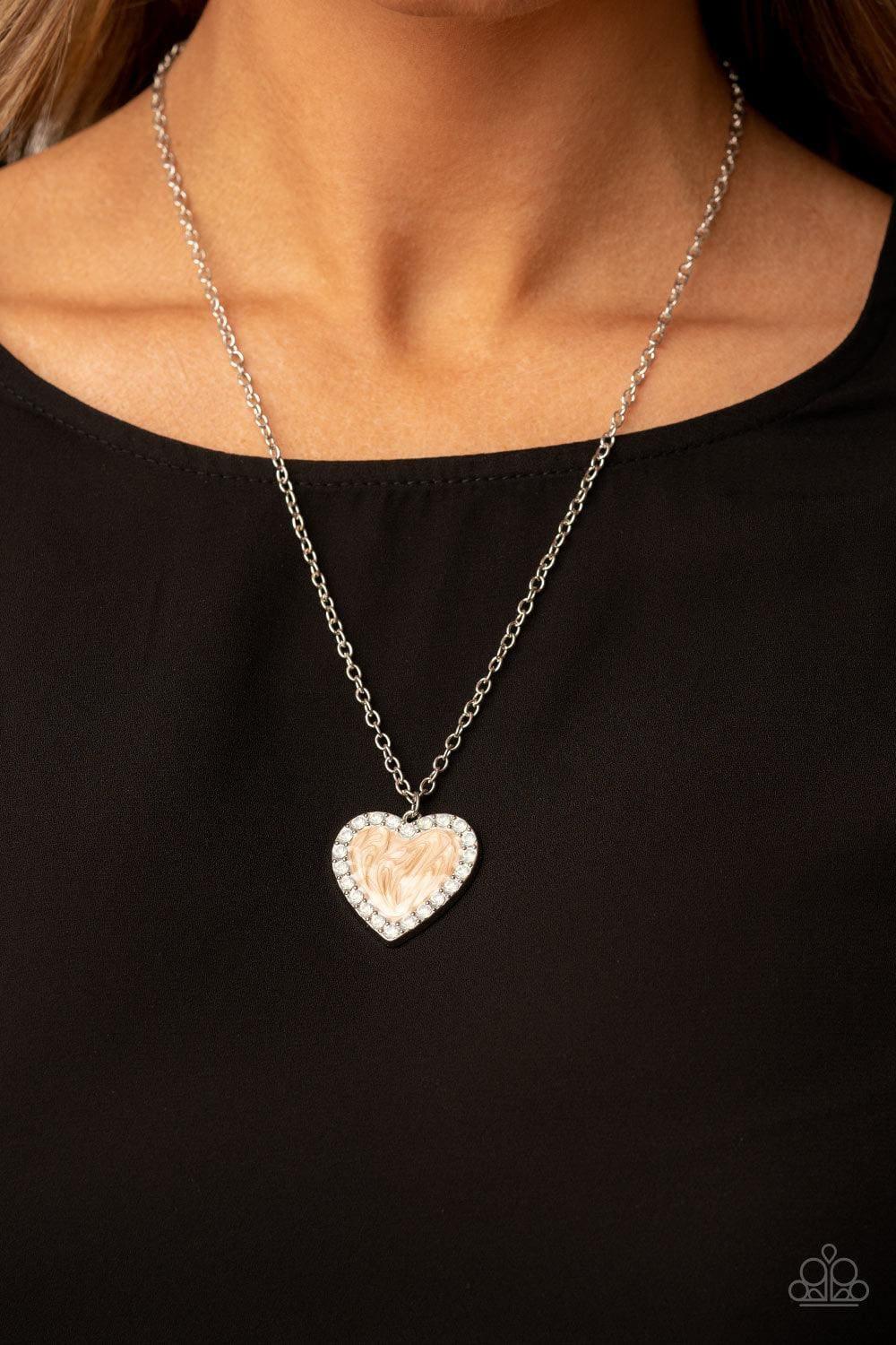 Paparazzi Accessories - Heart Full Of Luster - Brown Necklace - Bling by JessieK