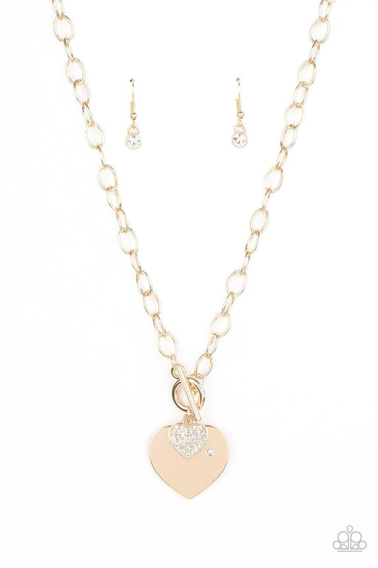 Paparazzi Accessories - Heart-stopping Sparkle - Gold Necklace - Bling by JessieK