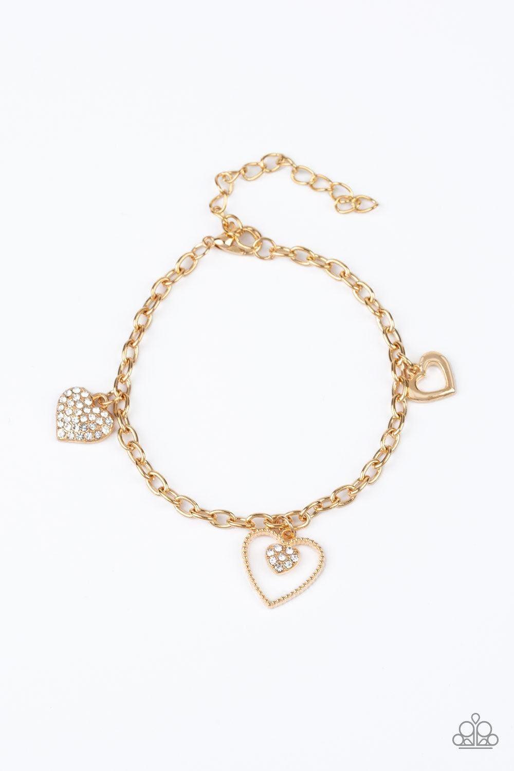 Paparazzi Accessories - Hearts And Harps - Gold Bracelet - Bling by JessieK