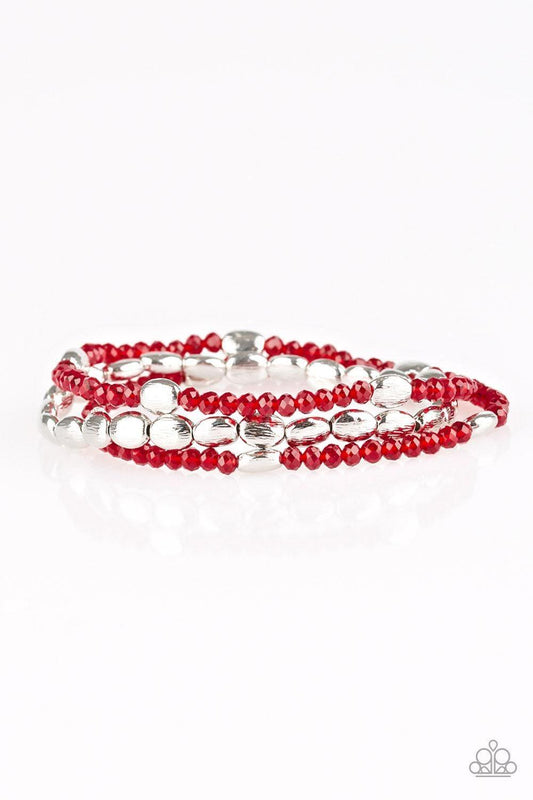 Paparazzi Accessories - Hello Beautiful - Red Bracelet - Bling by JessieK