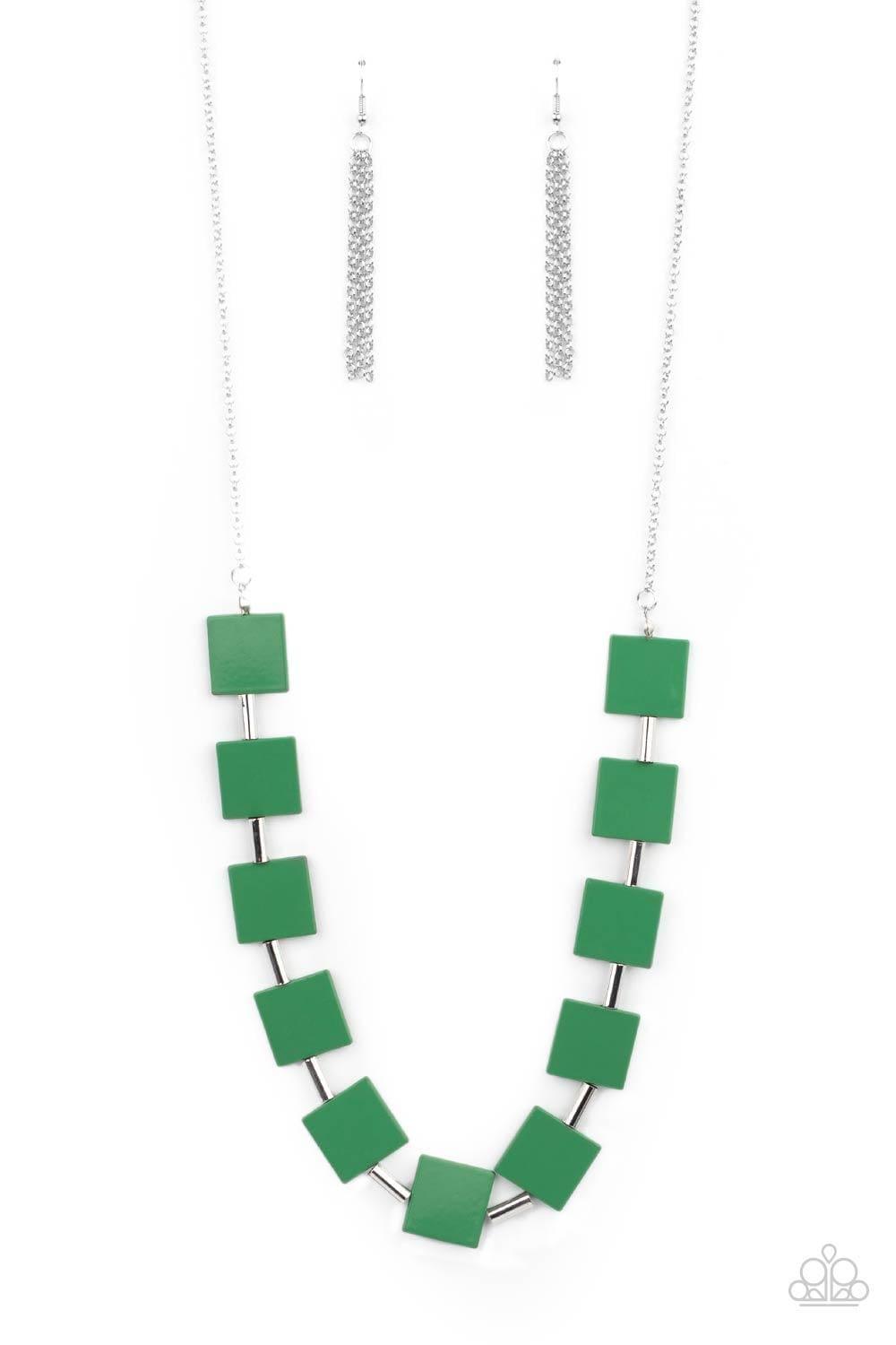 Paparazzi Accessories - Hello, Material Girl - Green Necklace - Bling by JessieK