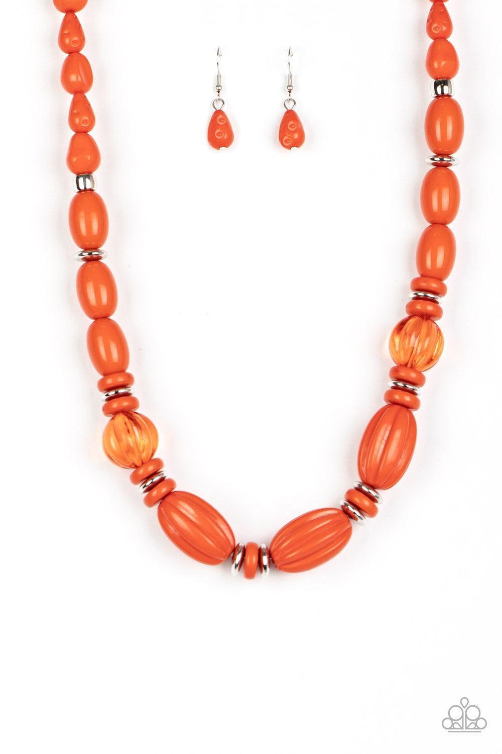 Paparazzi Accessories - High Alert - Orange Necklace - Bling by JessieK