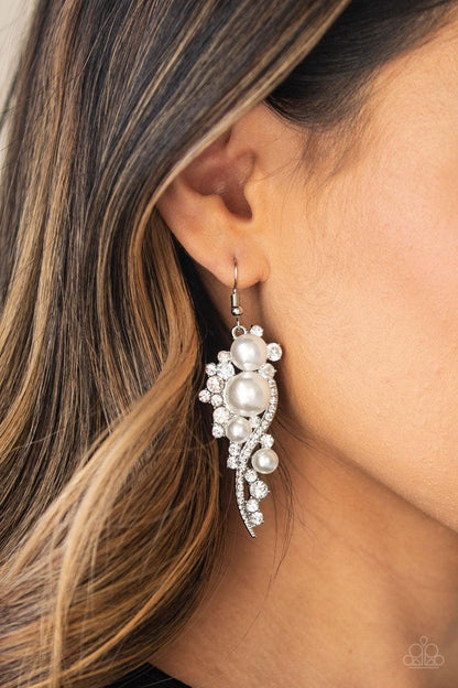 Paparazzi Accessories - High-end Elegance - White Earrings - Bling by JessieK