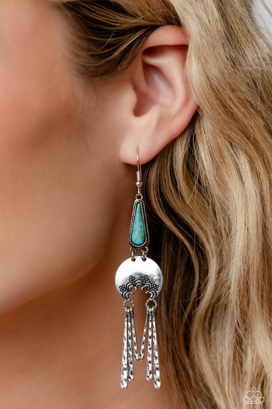 Paparazzi Accessories - Highland Haute - Blue Earrings - Bling by JessieK