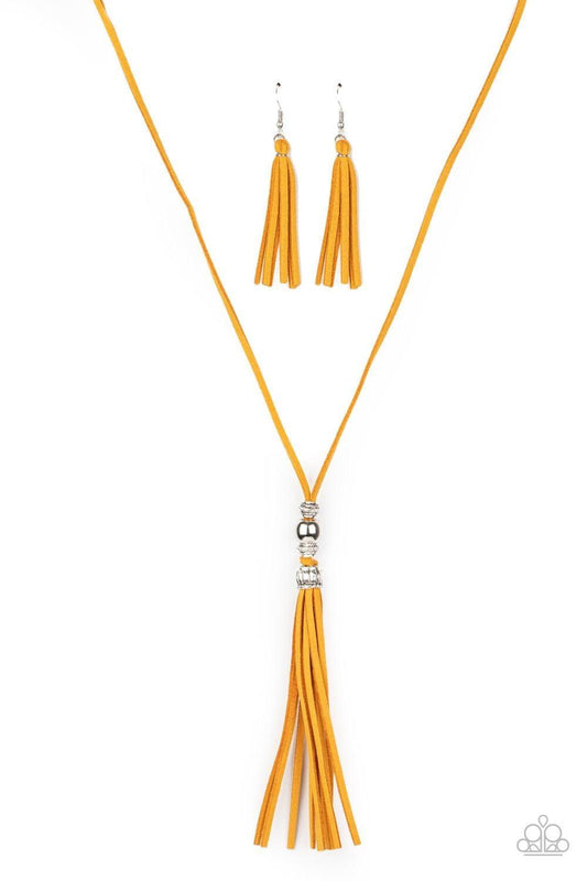 Paparazzi Accessories - Hold My Tassel - Yellow Necklace - Bling by JessieK
