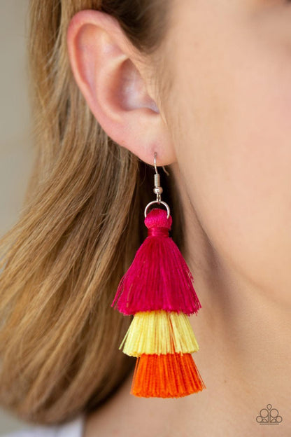 Paparazzi Accessories - Hold On To Your Tassel! - Multicolor Earrings - Bling by JessieK