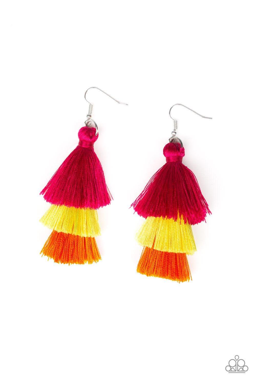 Paparazzi Accessories - Hold On To Your Tassel! - Multicolor Earrings - Bling by JessieK