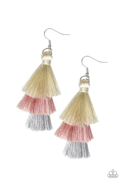 Paparazzi Accessories - Hold On To Your Tassel! - Pink Earrings - Bling by JessieK