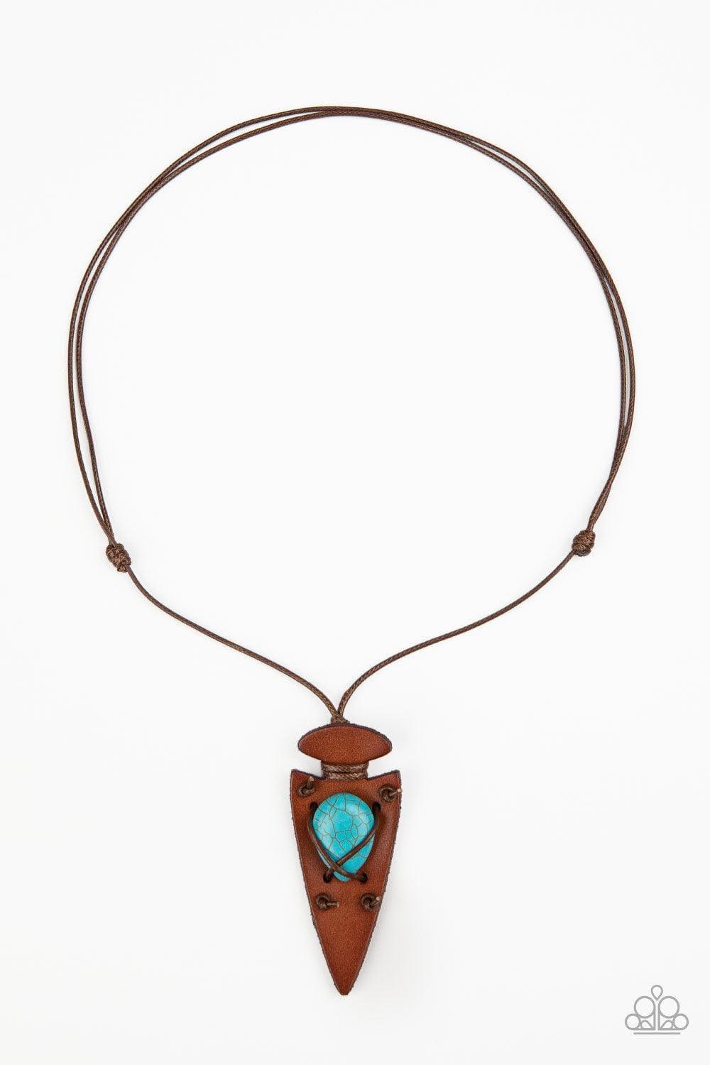 Paparazzi Accessories - Hold Your Arrowhead Up High - Turquoise Men's Urban Necklace - Bling by JessieK