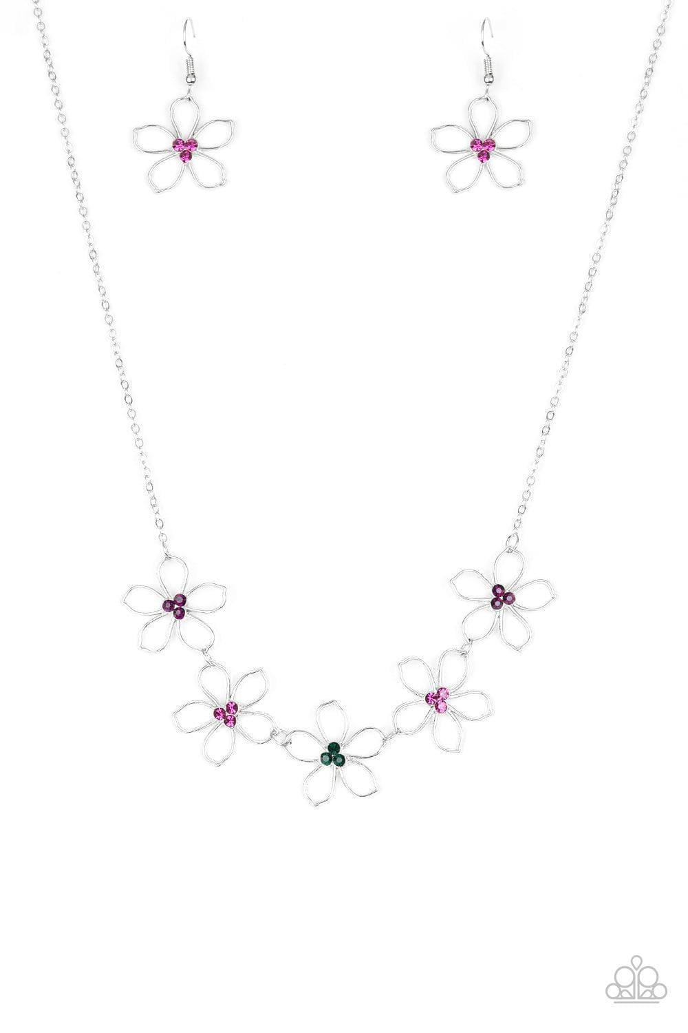 Paparazzi Accessories - Hoppin Hibiscus - Multicolor Dainty Necklace - Bling by JessieK