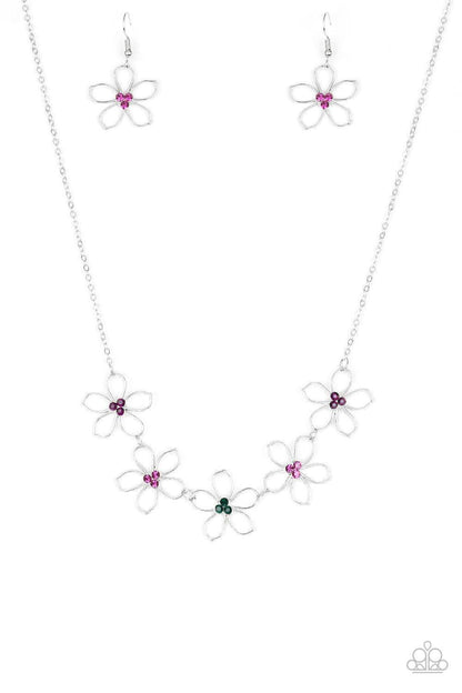Paparazzi Accessories - Hoppin Hibiscus - Multicolor Dainty Necklace - Bling by JessieK
