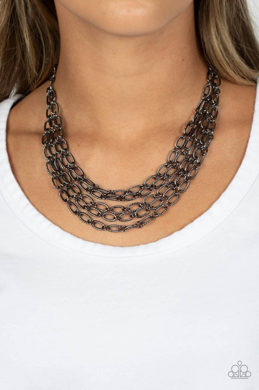 Paparazzi Accessories - House of CHAIN - Black Necklace - Bling by JessieK