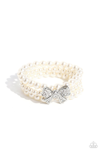 Paparazzi Accessories - How Do You Do? - White Bracelet - Bling by JessieK