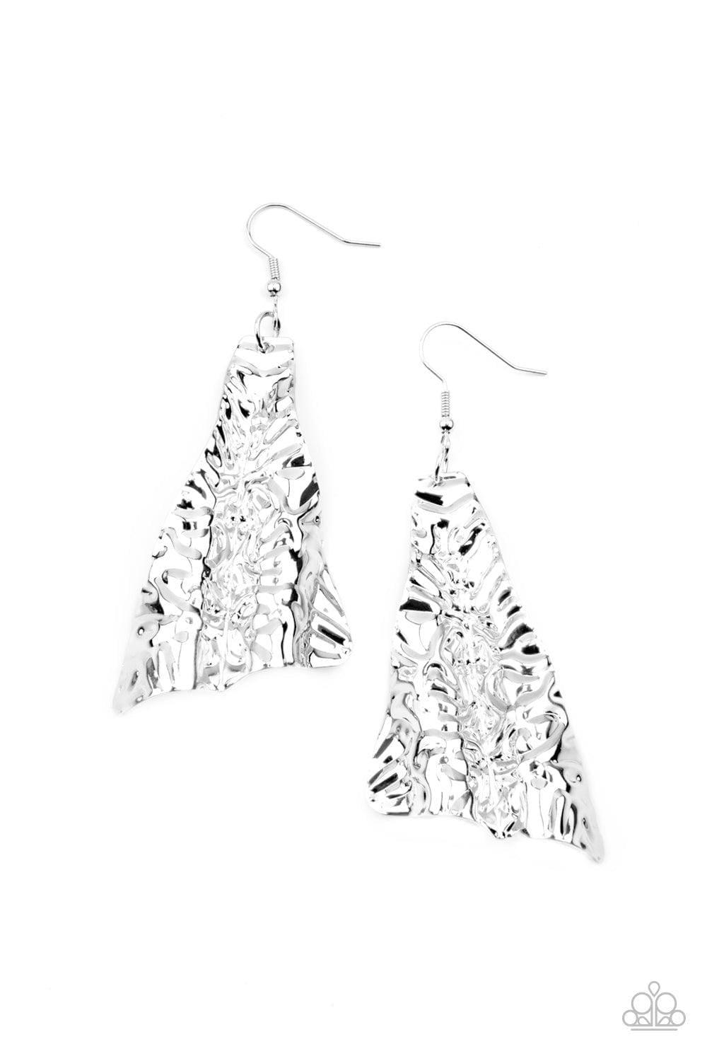 Paparazzi Accessories - How Flare You! - Silver Earrings - Bling by JessieK