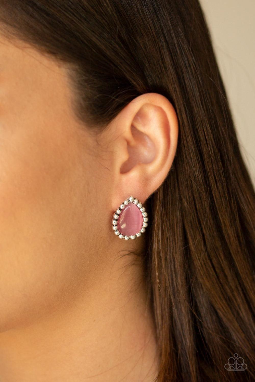 Paparazzi Accessories - I Wanna Glow - Pink Earrings - Bling by JessieK