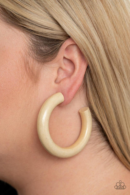 Paparazzi Accessories - I Wood Walk 500 Miles - White Earrings - Bling by JessieK
