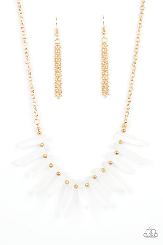 Paparazzi Accessories - Ice Age Intensity - Gold Necklace - Bling by JessieK