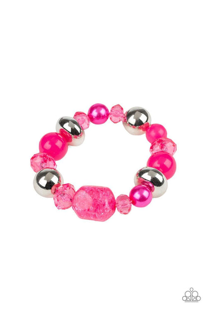 Paparazzi Accessories - Ice Ice-breaker - Pink Bracelet - Bling by JessieK