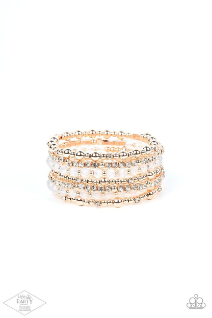 Paparazzi Accessories - Ice Knowing You - Rose Gold Bracelet - Bling by JessieK