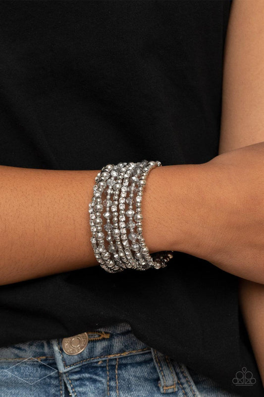 Paparazzi Accessories - Ice Knowing You - Silver Wrap Bracelet - Bling by JessieK