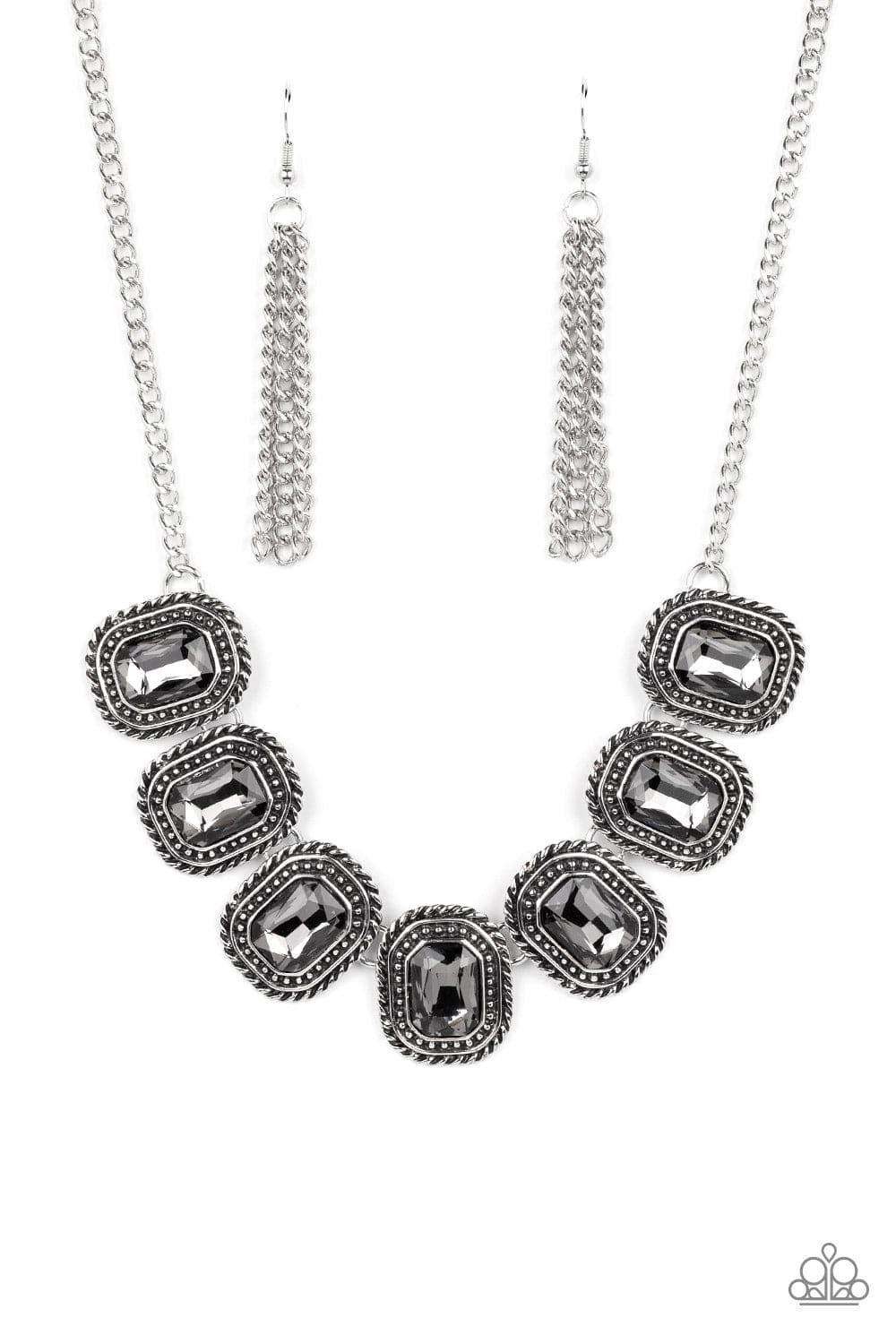 Paparazzi Accessories - Iced Iron - Silver Necklace - Bling by JessieK