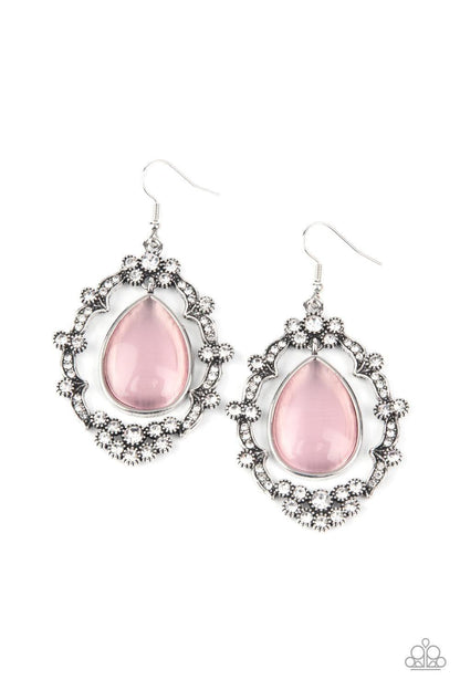 Paparazzi Accessories - Icy Eden - Pink Moon Stone Earrings - Bling by JessieK