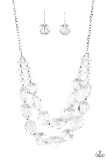 Paparazzi Accessories - Icy Illumination - White Acrylic Necklace - Bling by JessieK