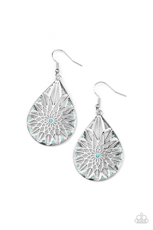 Paparazzi Accessories - Icy Mosaic - Blue Earrings - Bling by JessieK