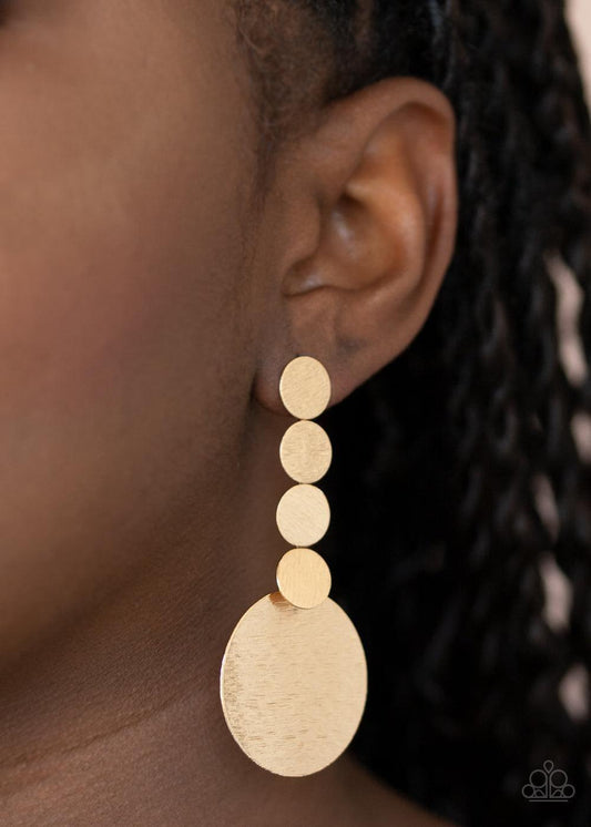 Paparazzi Accessories - Idolized Illumination - Gold Earrings - Bling by JessieK