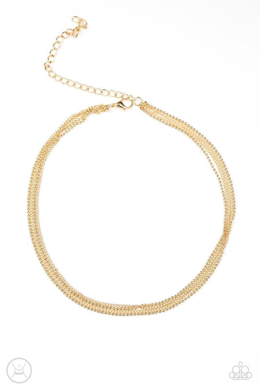 Paparazzi Accessories - If You Dare - Gold Choker Necklace - Bling by JessieK