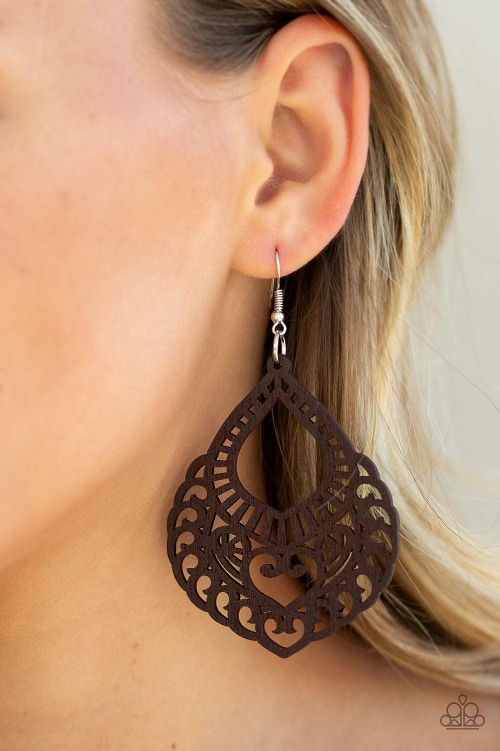 Paparazzi Accessories - If You Wood Be So Kind - Brown Earrings - Bling by JessieK