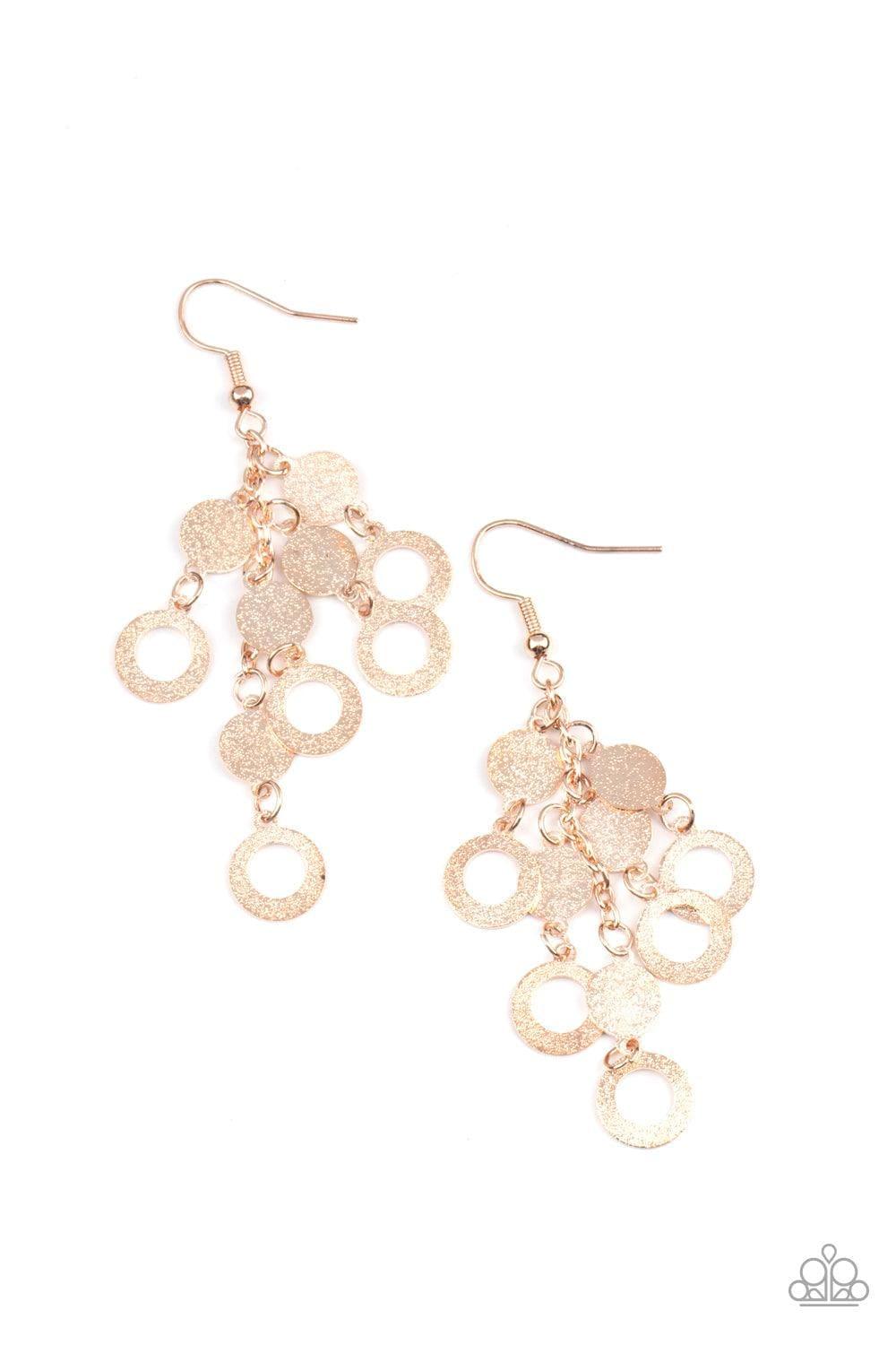 Paparazzi Accessories - Im Always Bright - Rose Gold Earrings - Bling by JessieK
