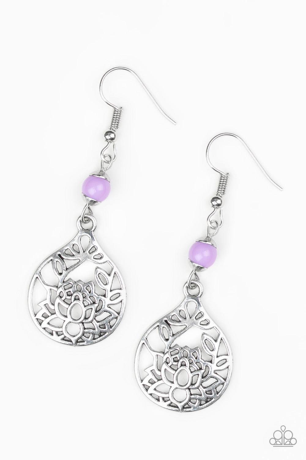 Paparazzi Accessories - In Bloom - Purple Earrings - Bling by JessieK