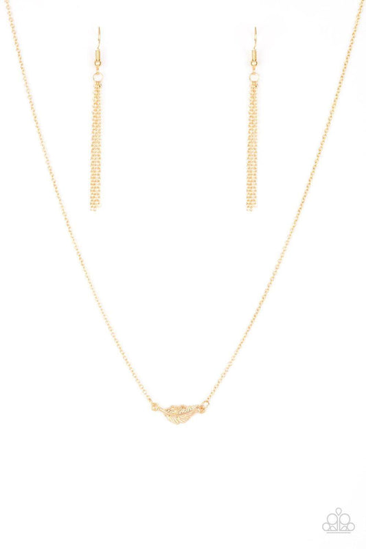 Paparazzi Accessories - In-flight Fashion - Gold Dainty Necklace - Bling by JessieK