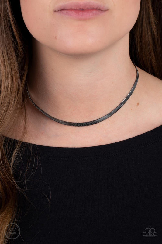 Paparazzi Accessories - In No Time Flat - Black Choker Necklace - Bling by JessieK