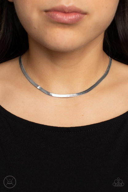 Paparazzi Accessories - In No Time Flat - Silver Choker Necklace - Bling by JessieK