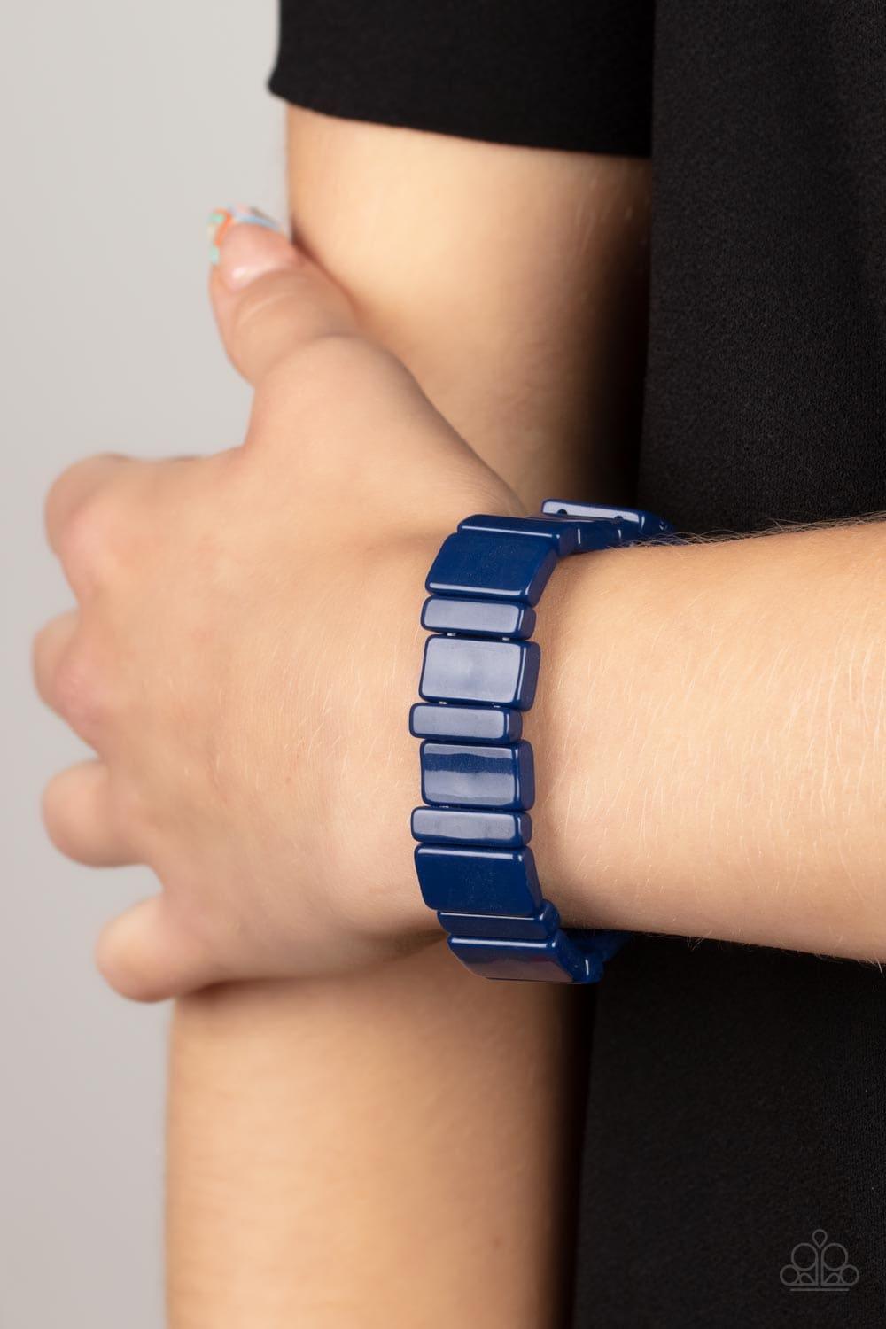 Paparazzi Accessories - In Plain Sightseer - Blue Bracelet - Bling by JessieK