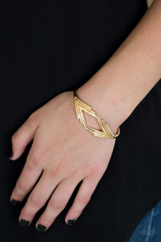 Paparazzi Accessories - In Total De-nile - Gold Bracelet - Bling by JessieK