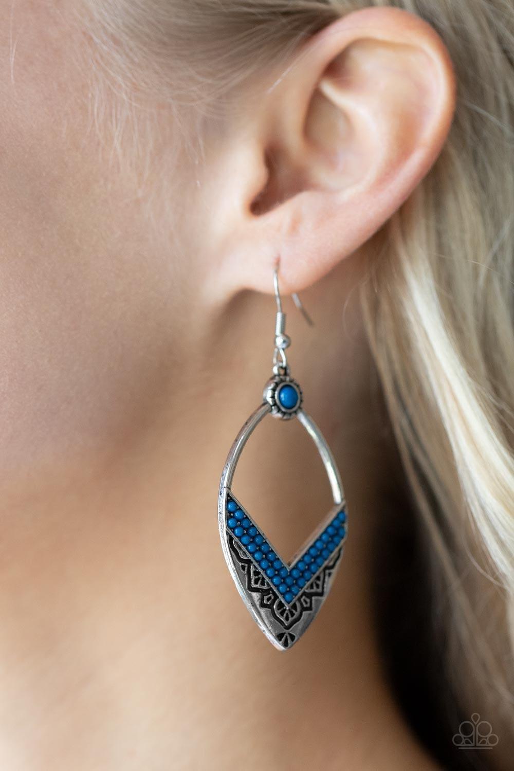 Paparazzi Accessories - Indigenous Intentions - Blue Earrings - Bling by JessieK