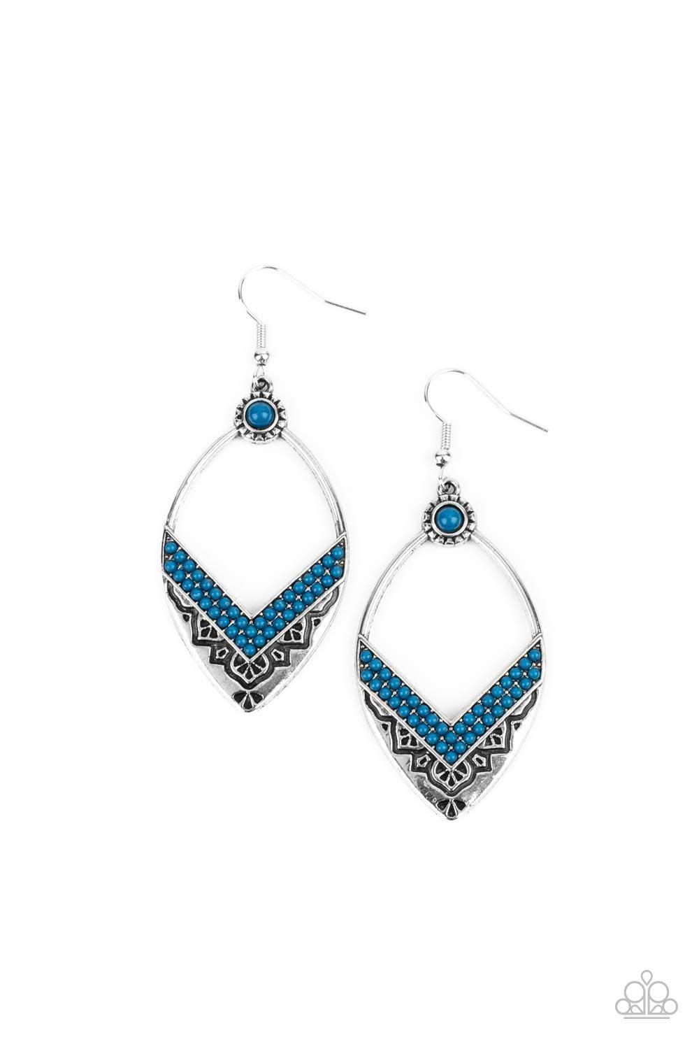 Paparazzi Accessories - Indigenous Intentions - Blue Earrings - Bling by JessieK