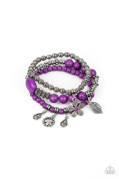 Paparazzi Accessories - Individual Inflorescence - Purple Bracelet - Bling by JessieK