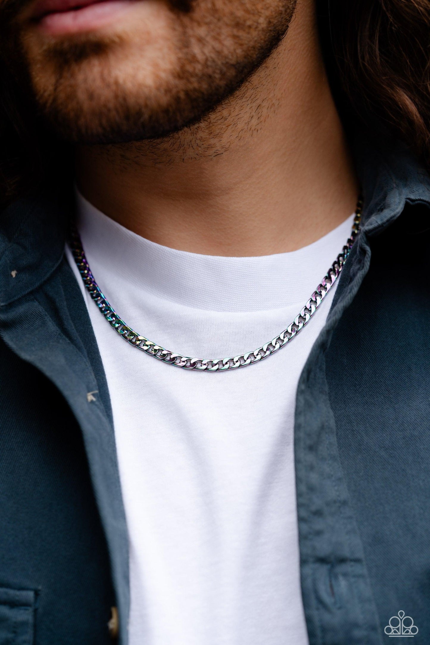 Paparazzi Accessories - Industrial Identification - Multicolor Men's Chain Necklace - Bling by JessieK