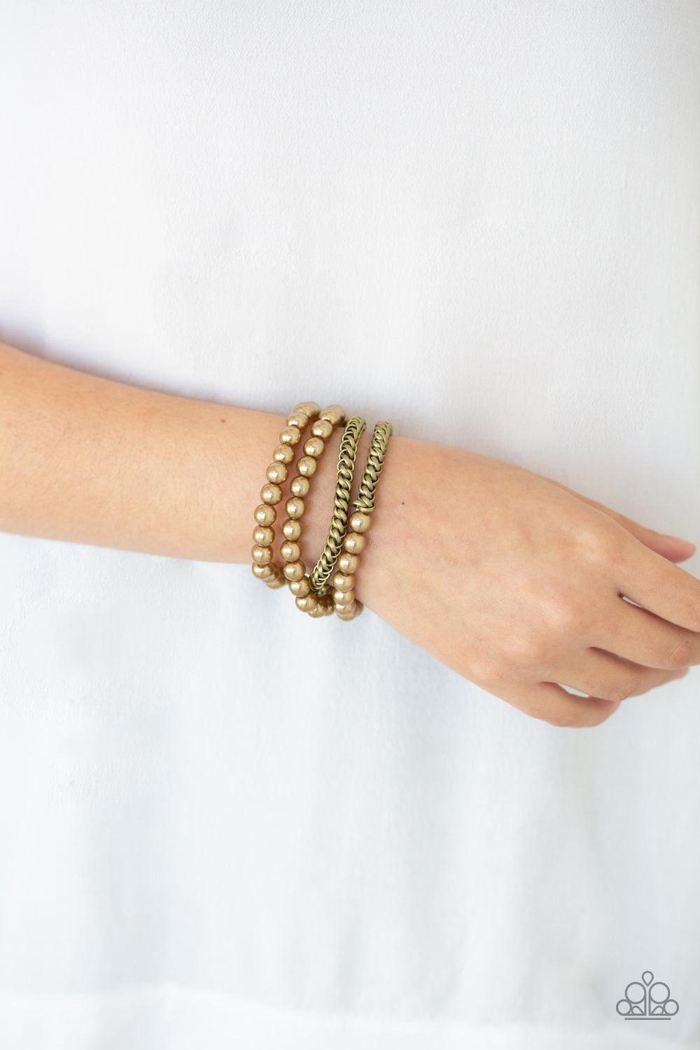 Paparazzi Accessories - Industrial Incognito - Brass Bracelet - Bling by JessieK